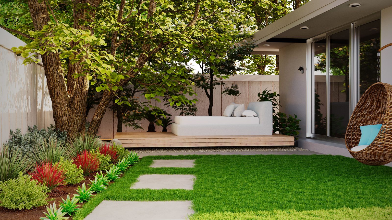 Lush green South African garden maintained by the Zibuke OnCall Landscape Plan